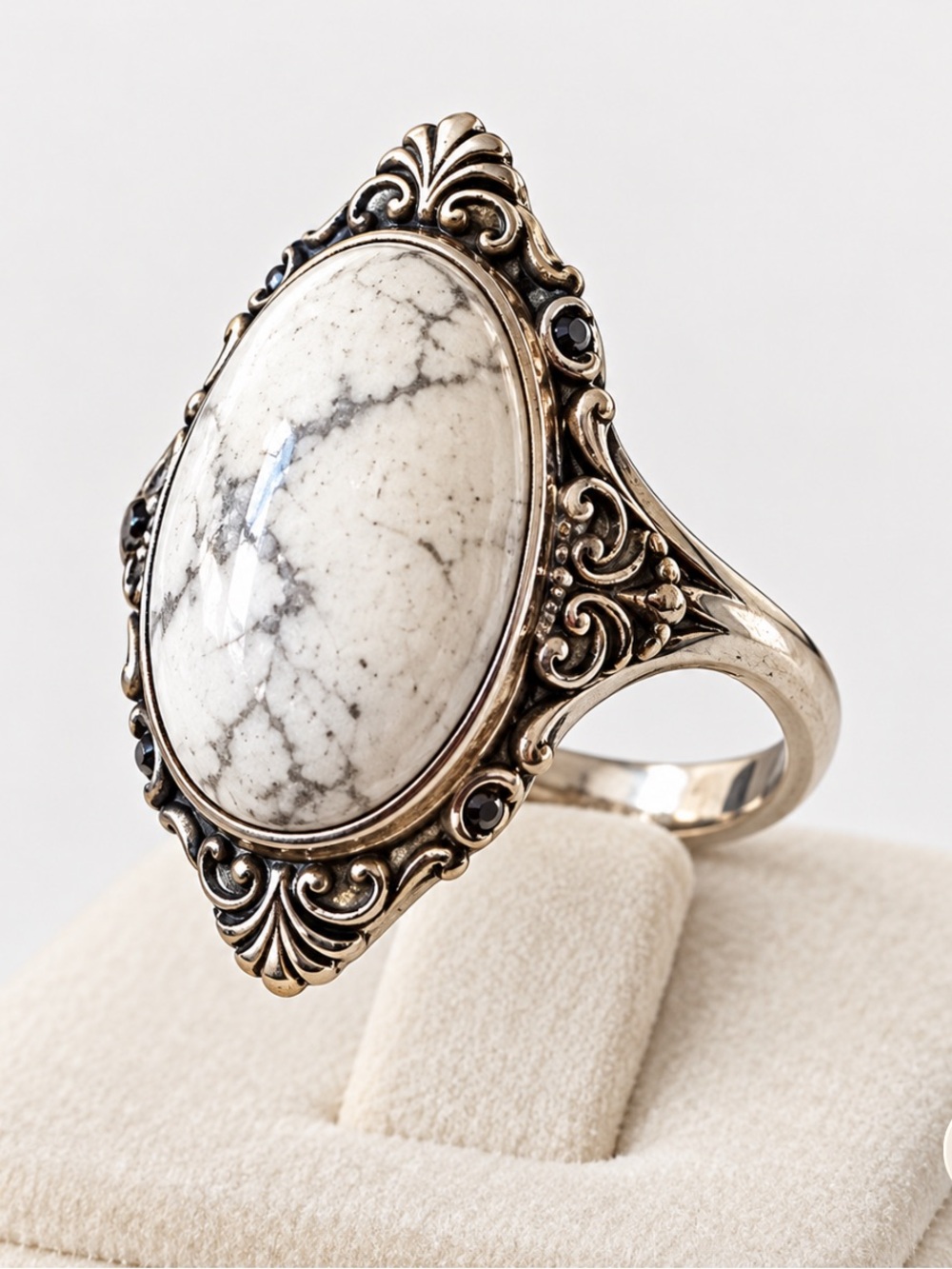 💎 LadayPoa Charming Synthetic-Turquoise Tibet Silver Plated Fashion Ring New